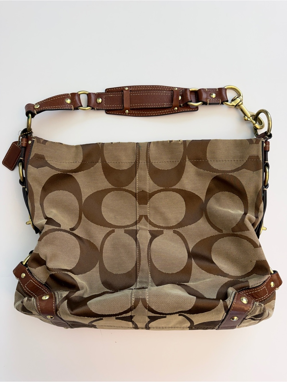 Vintage Y2K Coach Carly Signature Canvas Hobo Bag (Style 10620)